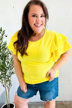 Load image into Gallery viewer, Lovely In Yellow Tiered Double Ruffle Sleeve Woven Top