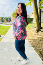 Load image into Gallery viewer, On My Heart Navy Floral Brushed Hacci Sweater Top