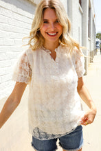 Load image into Gallery viewer, Classy Chic Ivory Swiss Dot Chiffon Button Yoke Lined Blouse