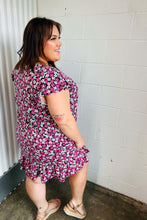 Load image into Gallery viewer, Black Multicolor Floral Babydoll Flutter Sleeve Midi Dress