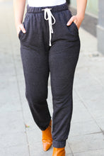 Load image into Gallery viewer, Feeling Cozy Ash Black Acid Wash Fleece Sweatpants