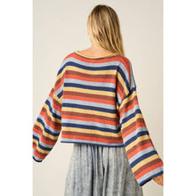 Load image into Gallery viewer, mittoshop - MULTICOLOR STRIPED SWEATER KNIT TOP
