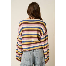 Load image into Gallery viewer, mittoshop - MULTICOLOR STRIPED SWEATER KNIT TOP
