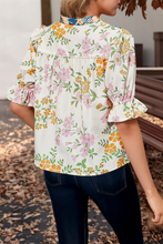 Load image into Gallery viewer, 66DISCO - Crochet V Neck Half Sleeve Boho Floral Blouse (S-4X)