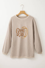 Load image into Gallery viewer, Suhkasana - Game Day Ribbed Oversized Sweatshirt with Embroidery