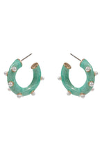 Load image into Gallery viewer, Designature New York - Round Pearlized Color Enamel Pearls Hoop Earrings