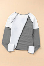 Load image into Gallery viewer, Suhkasana - Ribbed Color Block Slim Fit Top with Contrast Seams