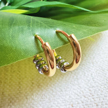 Load image into Gallery viewer, Ellison+Young - Ringed Up Two Toned Huggie Hoop Earrings