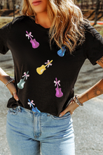 Load image into Gallery viewer, Aapparella - Sequined Bow Guitar Country Music Festival Tee | S-XL