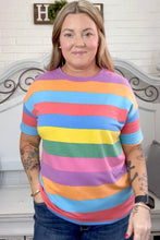 Load image into Gallery viewer, Step Into Spring Multicolor Stripe Terry Top