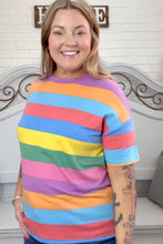 Load image into Gallery viewer, Step Into Spring Multicolor Stripe Terry Top
