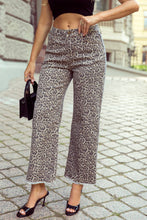 Load image into Gallery viewer, 1 the Woman - Leopard /Polka Dot Frayed Edge Wide Leg High Waist Jeans
