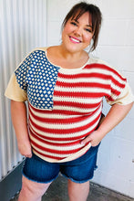 Load image into Gallery viewer, American Flag Jacquard Knit Sweater Top
