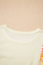 Load image into Gallery viewer, Suhkasana - Beige Floral Patchwork Batwing Sleeve Round Neck Blouse
