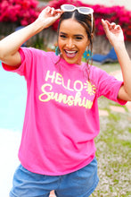 Load image into Gallery viewer, Feeling Joyful &quot;Hello Sunshine&quot; Embroidered French Terry Top
