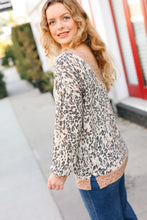 Load image into Gallery viewer, Go All Out Cream Animal Print Paisley Print V Neck Top
