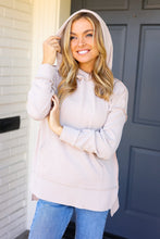 Load image into Gallery viewer, Weekend Ready Oatmeal Mineral Wash Rib Knit Hoodie
