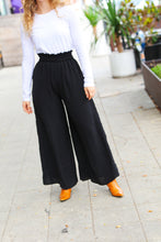Load image into Gallery viewer, Relaxed Fun Black Smocked Waist Palazzo Pants
