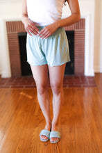 Load image into Gallery viewer, Seafoam Smocked Waist Scalloped Shorts

