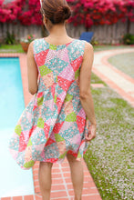 Load image into Gallery viewer, Hello Beautiful Peach &amp; Sage Patchwork Babydoll Swing Dress
