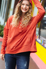 Load image into Gallery viewer, The Slouchy Terracotta French Terry Snap Button Hoodie
