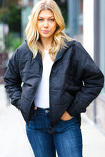 Load image into Gallery viewer, Eyes On You Black Quilted Puffer Jacket
