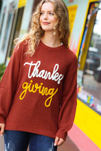 Load image into Gallery viewer, All I Want Thanksgiving Pop Up Embroidery Chunky Sweater
