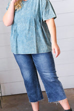 Load image into Gallery viewer, Dark Blue Raw Hem Cropped Denim Jeans
