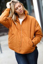 Load image into Gallery viewer, Eyes On You Butterscotch Quilted Puffer Jacket
