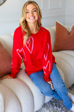 Load image into Gallery viewer, Make You Smile Red Heart Jacquard Oversized Sweater
