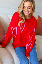 Load image into Gallery viewer, Make You Smile Red Heart Jacquard Oversized Sweater
