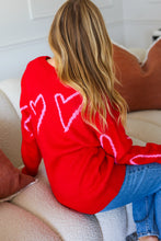 Load image into Gallery viewer, Make You Smile Red Heart Jacquard Oversized Sweater
