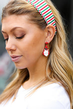 Load image into Gallery viewer, Red Santa Triangle Clay Dangle Earrings
