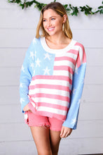 Load image into Gallery viewer, Stars &amp; Stripes Patriotic Hi Lo Oversized Sweater

