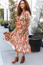 Load image into Gallery viewer, Feeling Femme Mocha Floral Print V Neck Satin Maxi Dress
