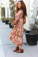 Load image into Gallery viewer, Feeling Femme Mocha Floral Print V Neck Satin Maxi Dress
