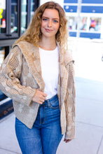 Load image into Gallery viewer, Autumn Vibes Taupe Textured Cable Knit Collared Cardigan
