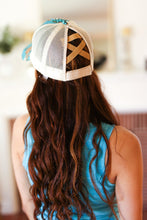 Load image into Gallery viewer, Turquoise Cheetah Print Mesh Trucker Hat
