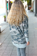 Load image into Gallery viewer, Be Bold Heather Grey Camo Print French Terry Cardigan
