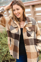 Load image into Gallery viewer, Brown &amp; Black Plaid Jacket with Side Pockets
