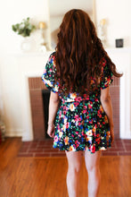 Load image into Gallery viewer, Multicolor Floral Surplice Short Sleeve Pocketed Romper
