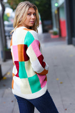 Load image into Gallery viewer, Adorable Ivory &amp; Camel Checker Jacquard Knit Sweater
