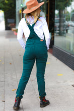 Load image into Gallery viewer, Feeling The Love Teal High Waist Denim Double Cuff Overalls
