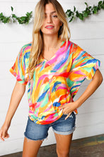 Load image into Gallery viewer, Watercolor Paint Strokes V Neck Top
