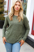 Load image into Gallery viewer, Weekend Ready Olive Melange Hacci Dolman Sweater
