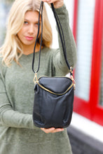 Load image into Gallery viewer, Black Vegan Leather Two Pocket Mini Cross Body
