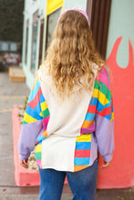 Load image into Gallery viewer, Feeling Bold Lilac Multicolor Stripe Collared V Neck Pullover
