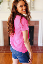 Load image into Gallery viewer, Feel Your Best Fuchsia Baby Waffle Henley Neckline Top
