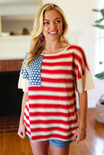 Load image into Gallery viewer, American Flag Jacquard Knit Sweater Top
