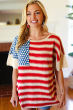 Load image into Gallery viewer, American Flag Jacquard Knit Sweater Top
